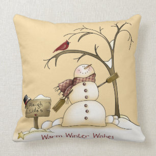 Coussin Snowman en gros Cardinal Sleigh Snow Tree
