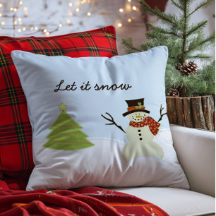 Coussin Snowman et arbre