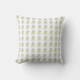 Coussin Snowman portant une écharpe jaune