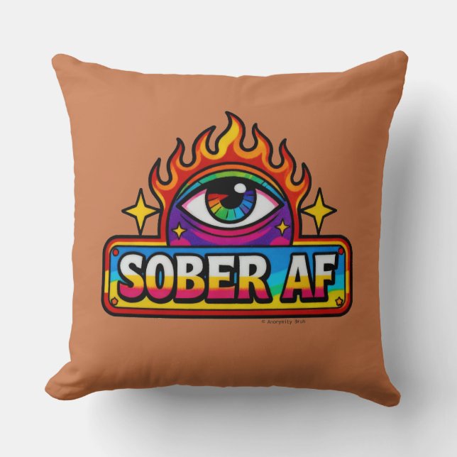 Coussin Sober AF - Throw Pillow (Recto)