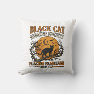 Coussin Société humanitaire du chat noir Halloween pleine