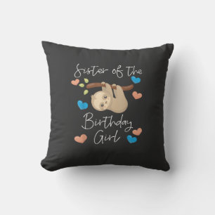 Coussin Sœur des filles d'anniversaire T-shirt fête d'anni
