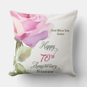 Coussin Soeur Jubilé 70 Ans Rose Rose Pink Nun