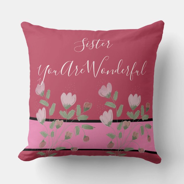 Coussin Sœur Vous êtes merveilleuse (Recto)