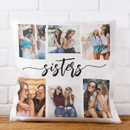 Coussin Soeurs 6 Photo Collage Keepsaké cadeau