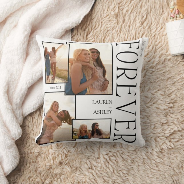 Coussin Soeurs Âme Moderne pour toujours 4 Photo Collage (Couverture)