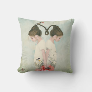 Coussin Soeurs, jumeaux, prés, art