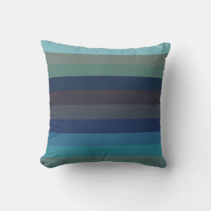 Coussin Soft Coastal Blues & Taupe Rayures Horizontales