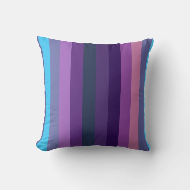Coussin Soft Eclectic Blue-Purple Muted Stripe Pattern (Recto)