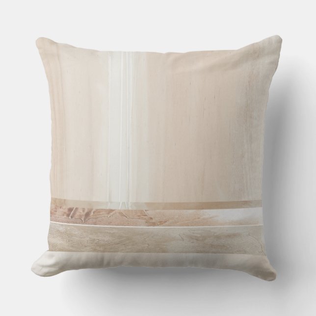 Coussin Soft Pink Neutral Geometric Abstract  (Recto)