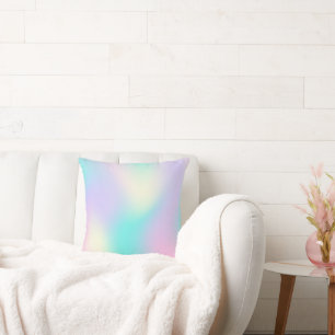 Coussin Soft tones iridescent holographic background