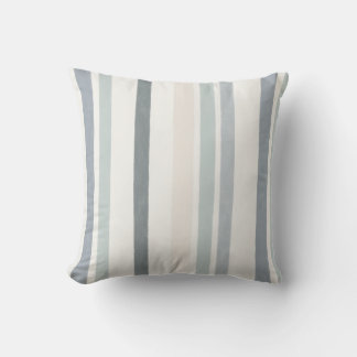 Coussin Soft Watercolour Vertical Stripe Pattern in Blue