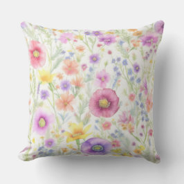 Coussin soft wildflower pastel pattern