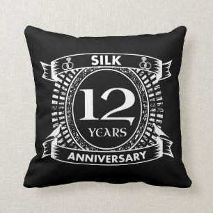 Coussin Soie du 12e anniversaire du mariage