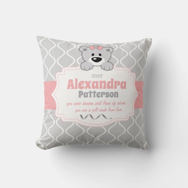 Coussin Soins infirmiers pour ours en peluche personnalisé (Recto)
