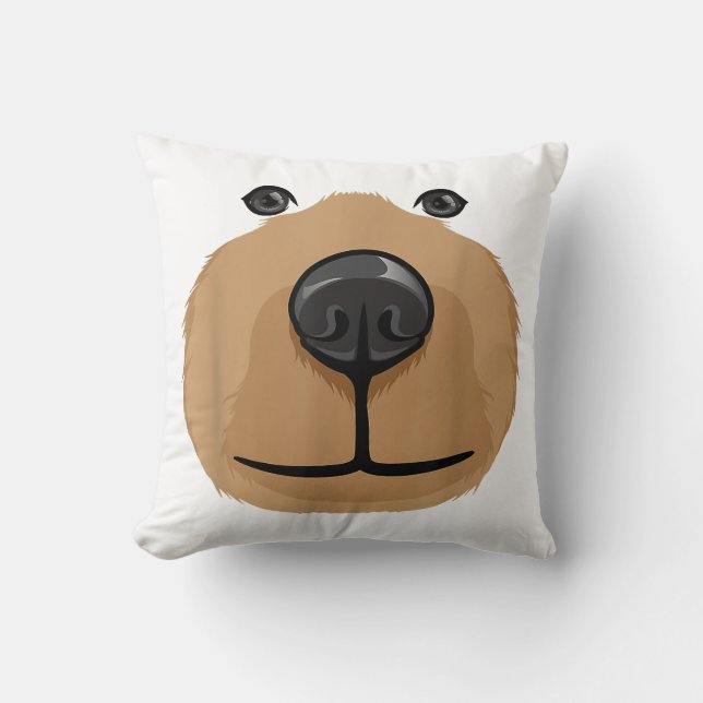 Coussin Soirée costumée en tête de visage de l'ours de des (Recto)
