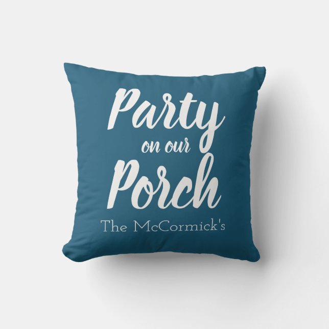 Coussin Soirée Porch Party Dark Blue Patio Personnalisée (Recto)