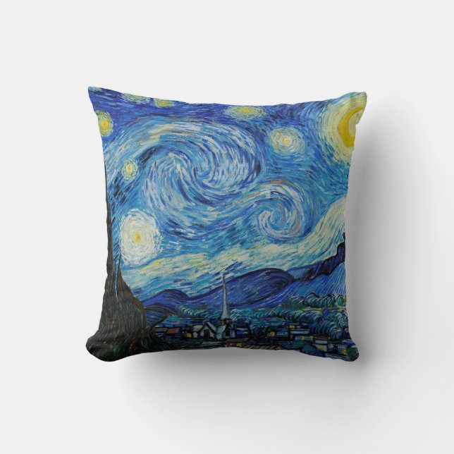 Coussin Soirée Van Gogh Starry. Art du ciel impressionnist (Recto)