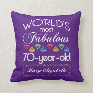 Coussin soixante-dixième Anniversaire la plupart des