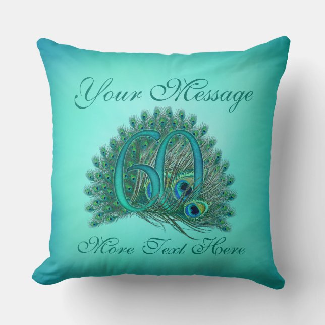 Coussin Soixantième anniversaire ou anniversaire customisé (Recto)