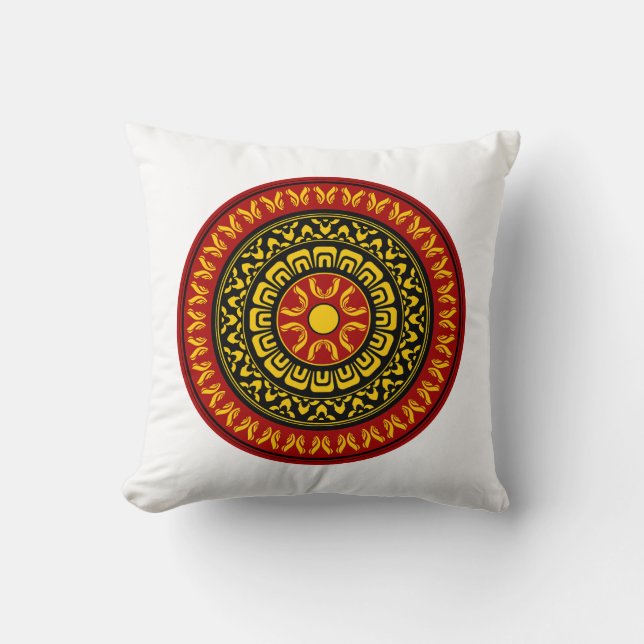 Coussin Solar Ember Mandala (Recto)