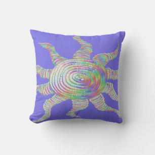 Coussin Soleil arc-en-ciel coloré