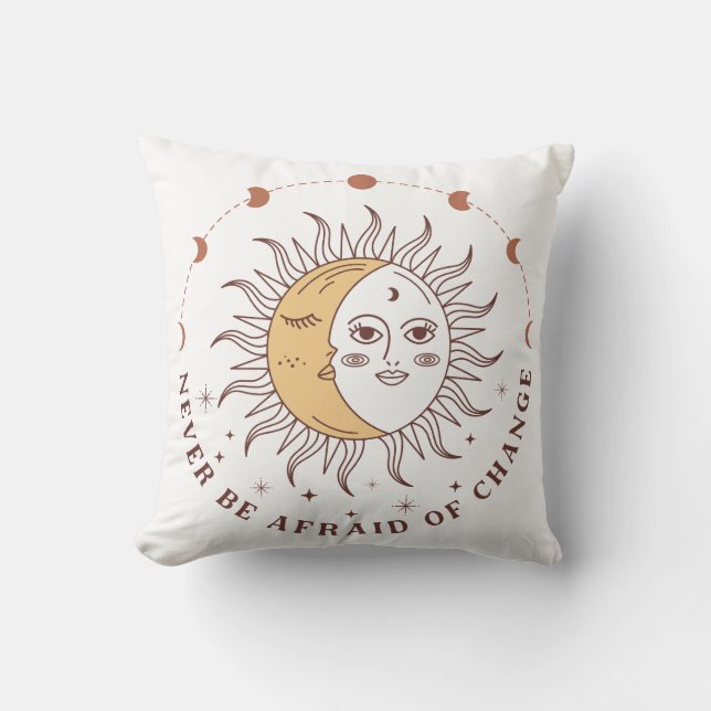 Coussin Soleil Céleste Et Lune Boho (Recto)