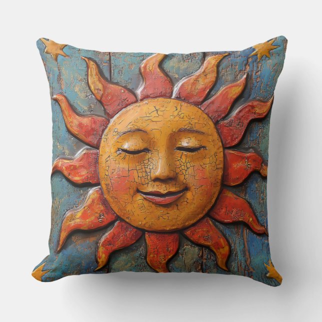 Coussin Soleil céleste Folksy (Recto)