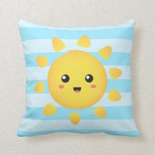 Coussin Soleil joyeux qui brille de tous côtés