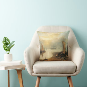 Coussin Soleil levant à travers la vapeur par Joseph Turne
