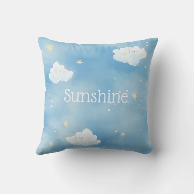 Coussin Soleil personnalisé et rêve nuageux Lancer l'oreil (Verso)