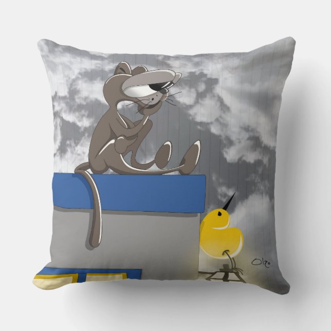 Coussin Somebird - chat (Recto)