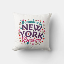 Coussin Someone in New York Loves Me Retro Funny Design