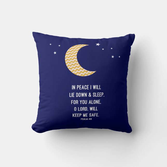 Coussin Sommeil paisible, lune, vers d'arrière - plan de (Recto)