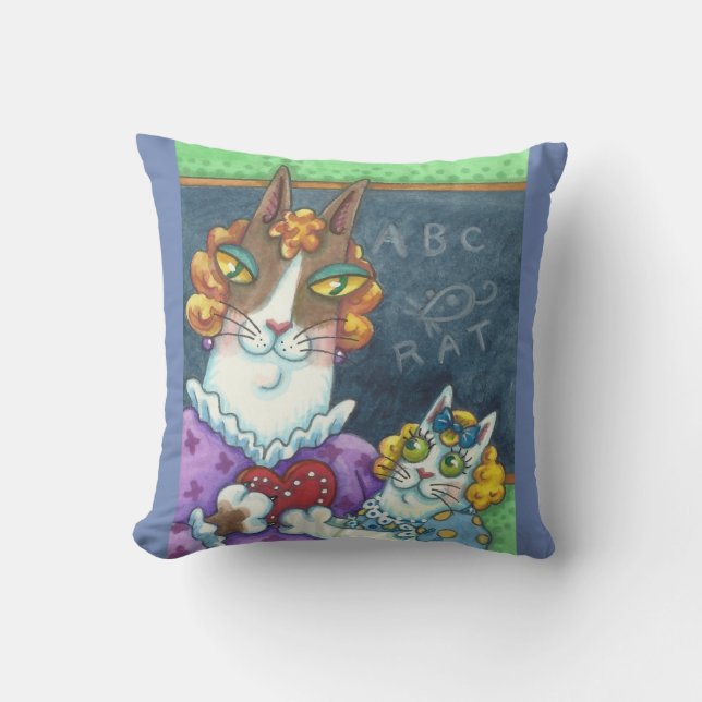 Coussin SON ENSEIGNANT N'Fitz Cats VALENTINE THROW PILLOW (Recto)