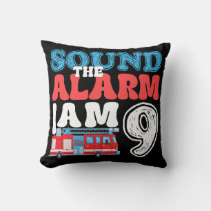 Coussin Son L'alarme Je suis 9 pompier 9e anniversaire