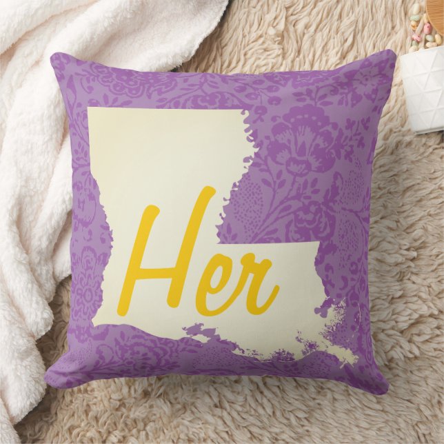 Coussin Son ou Lui Louisiana State Floral (Couverture)