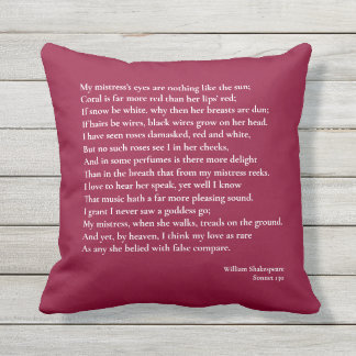 Coussin Sonnet 130 Les yeux de ma maîtresse ne sont rien
