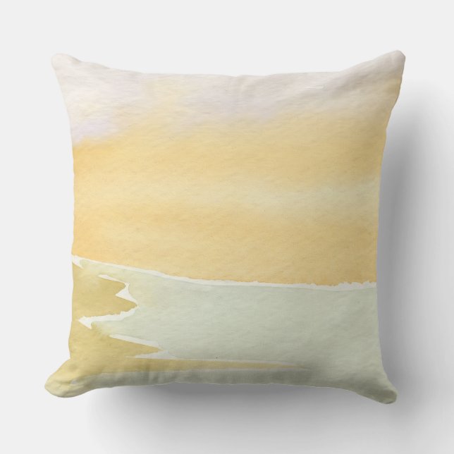 Coussin Soothing Abstract Landscape Throw Pillow (Recto)