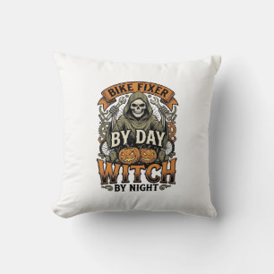 Coussin Sorcière de réparation de vélo Halloween vintage m