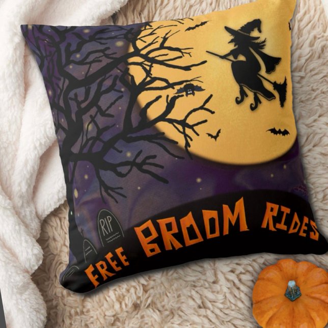 Coussin Sorcière éffrayante Halloween Nuit Libre Balades d (Créateur téléchargé)