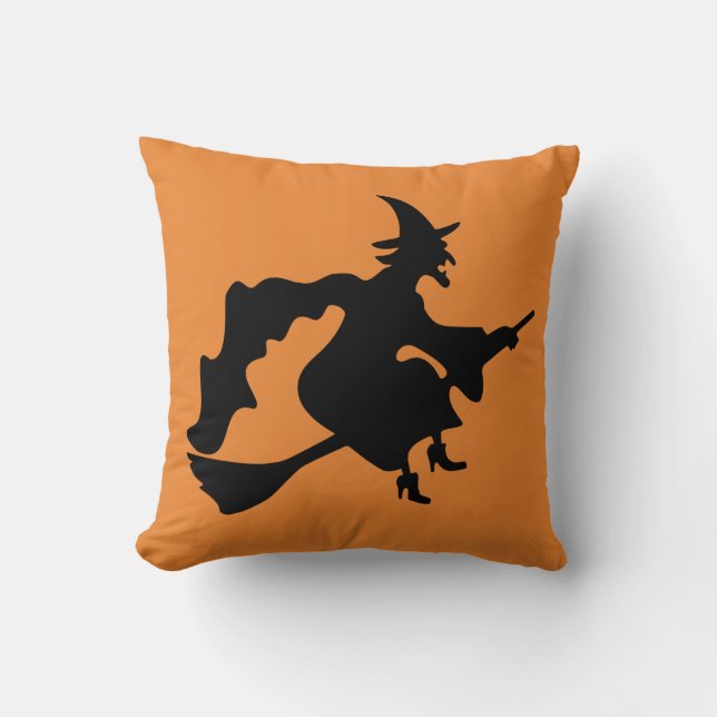Coussin Sorcière vintage d'Halloween (Recto)