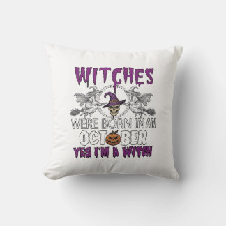 Coussin Sorcières Octobre Halloween Crâne Chapeau de Sorci