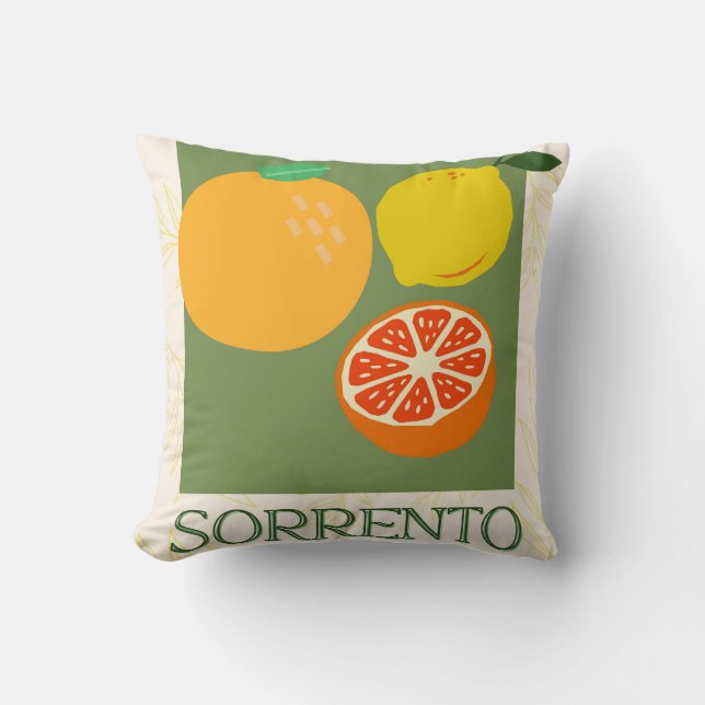 Coussin Sorrente Italie Citrus Cuisine Imprimer (Recto)