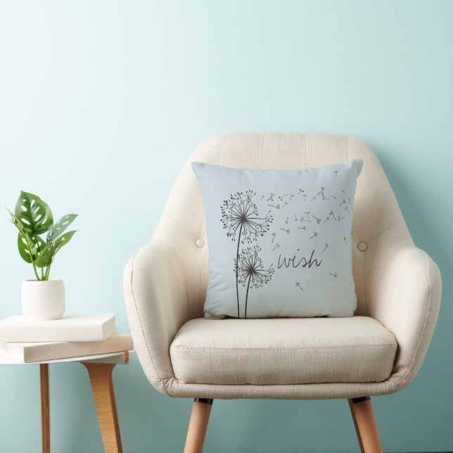 Coussin Souhait de Dandelion Graphique Inspirant (Chaise)