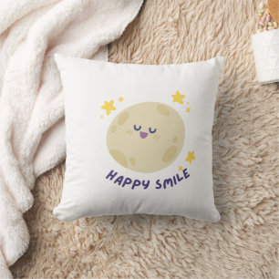Coussin Sourire Lune Mignonne Heureuse