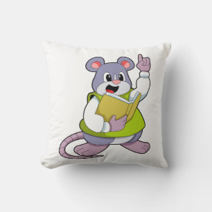 Coussin Souris comme enseignant avec livre