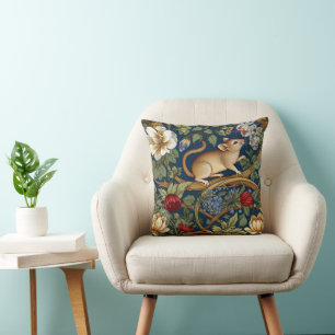 Coussin Souris et fleurs Art nouveau