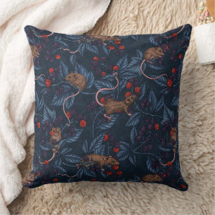 Coussin Souris et mûres sur la marine
