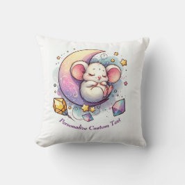 Coussin Souris mignonne personnalisée dormant sur une demi